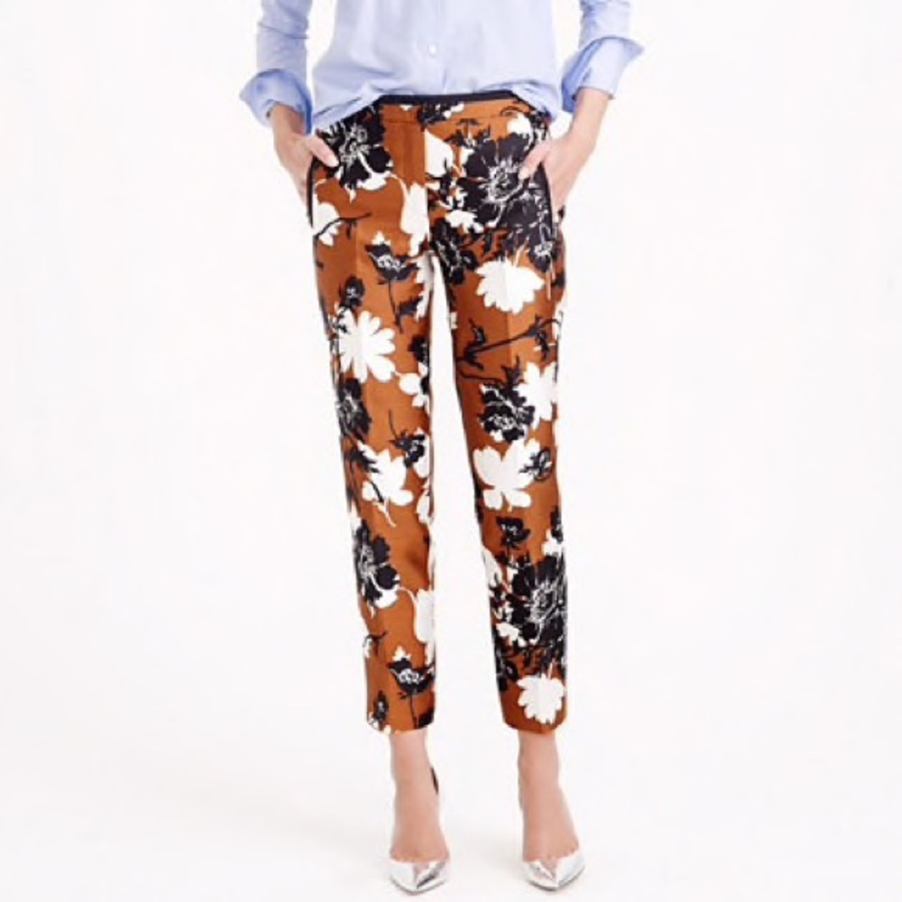 New J Crew Collection ochre floral pant